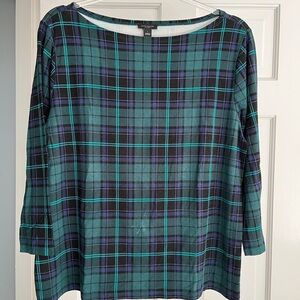 Ann Taylor Green and Blue Plaid Fabric